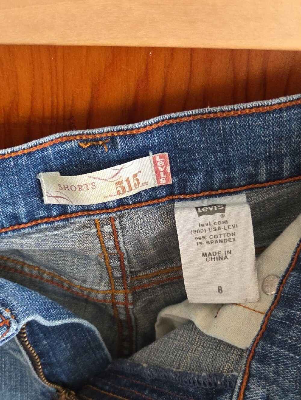 Levi's Blue Denim Jean Shorts - Picture 4 of 5